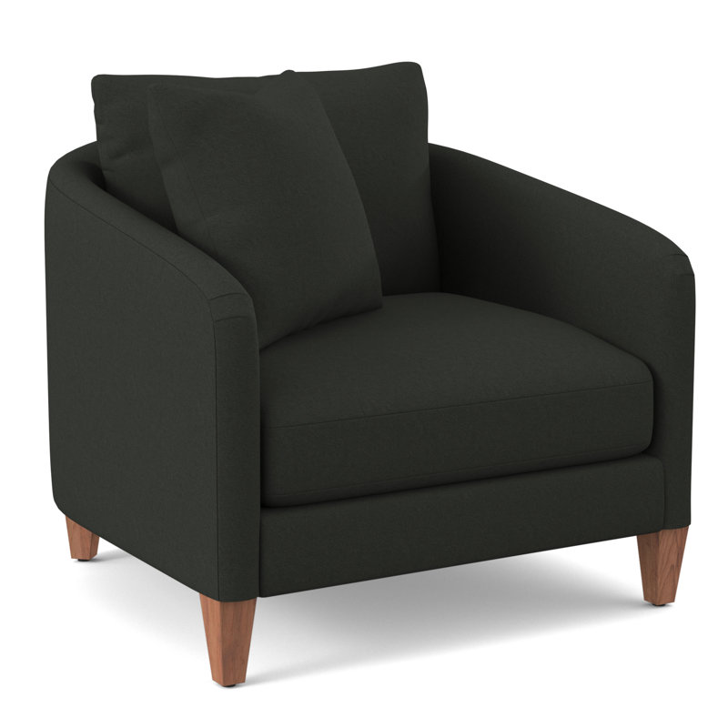 Fauteuil en polyester de 38 po de largeur, Velours Bella Hunter Performance