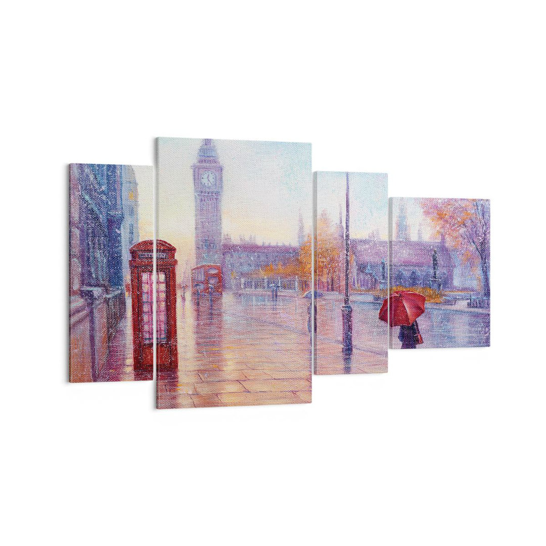 4-tlg. Leinwandbilder-Set Big Ben Umbrella