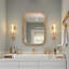 Miroir fonctionnel avec armoire, armoire murale de salle de bain avec cadre en bois avec miroir et tablettes réglables, miroir mural avec rangement pour salle de bain