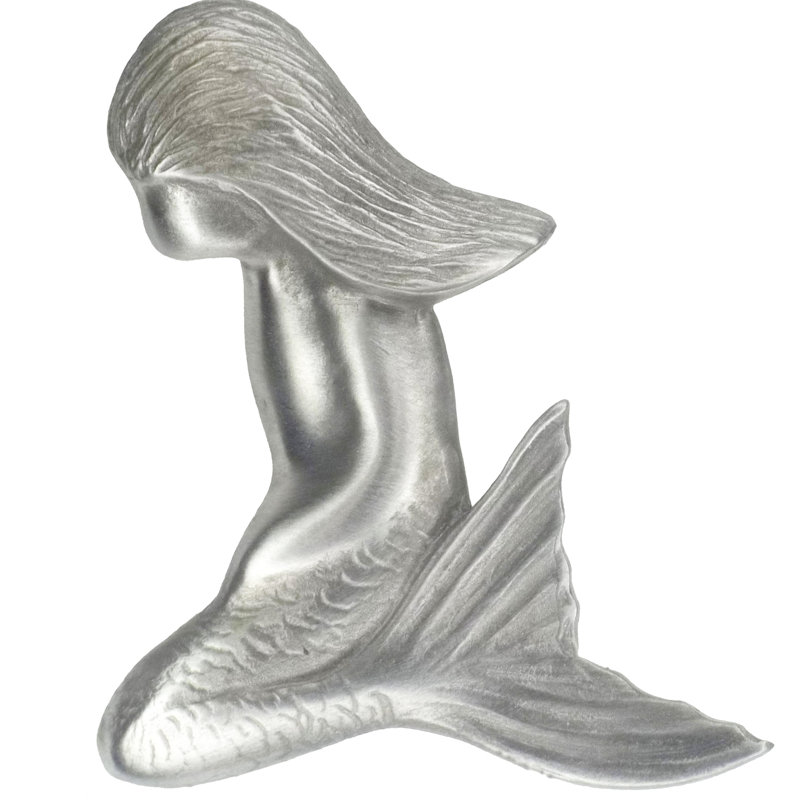 3" Mermaid Left Facing Knob, Brushed Nickel