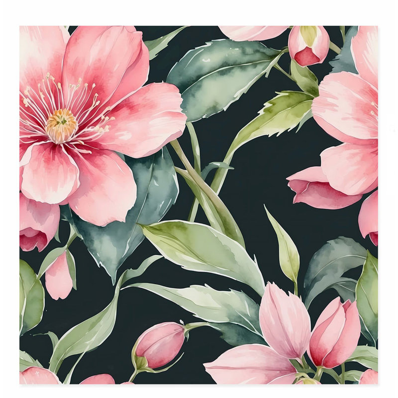 Impression florale «Floral», H 28 po x l 28 po