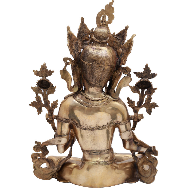 27 po Shyama Tara assis en laiton | Fait à la main | Fabriqué en Inde