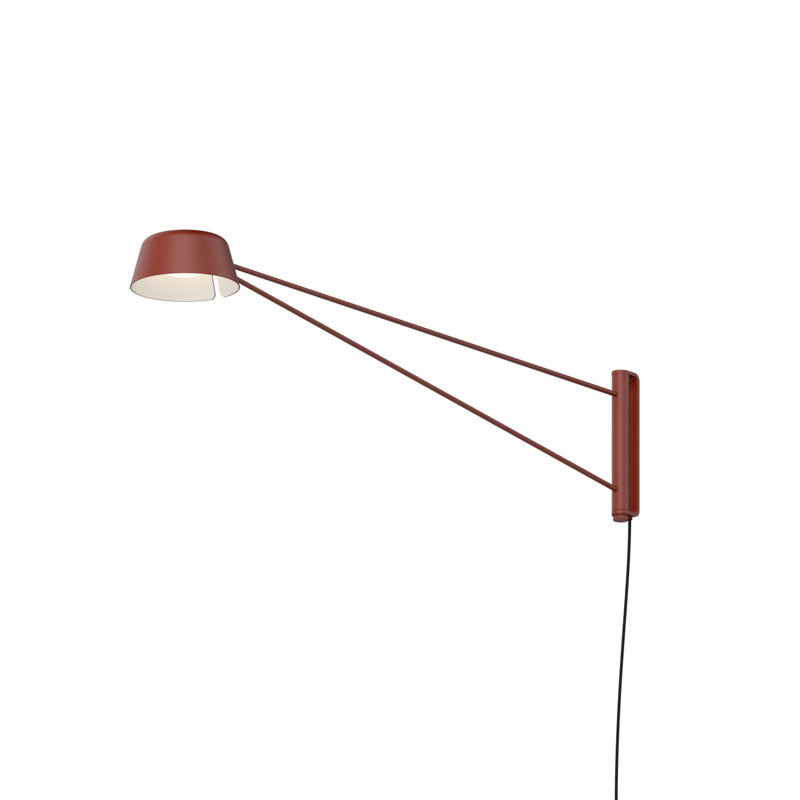 Ray LED Plug-in Armed Sconce, Oxide Red, 8.5" H x 6.25" W x 6.25" D