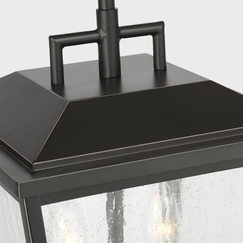 Luminaire d'extérieur 2 lumières Kennewick avec abat-jour transparent, Bronze Antique
