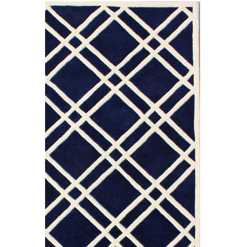 Deedie Hand Tufted Wool Geometric Rug, Rectangle 5' x 8'