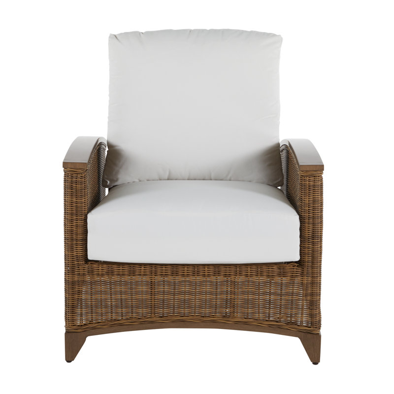 Astoria Patio Chair with Cushions, Astoria #90 Raffia/Oak, Rollo Lace InsideOut® Linen, Welt
