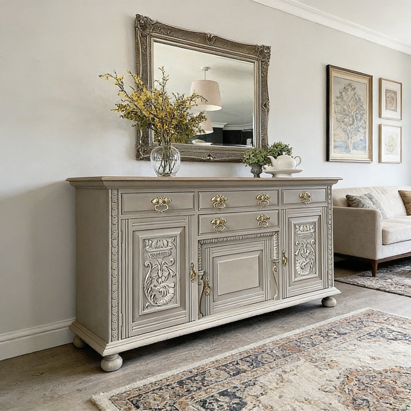 Buffet multifonctionnel de style français, H 38,58 po x l 70,87 po x P 22,83 po