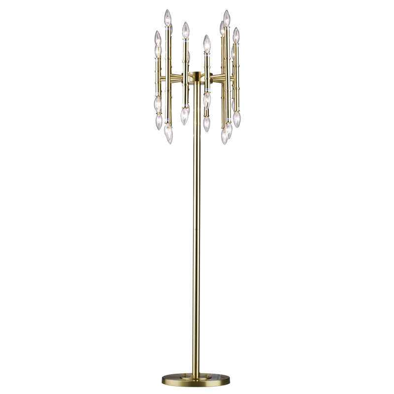 Lampe sur pied en métal doré 24 lumières , Or