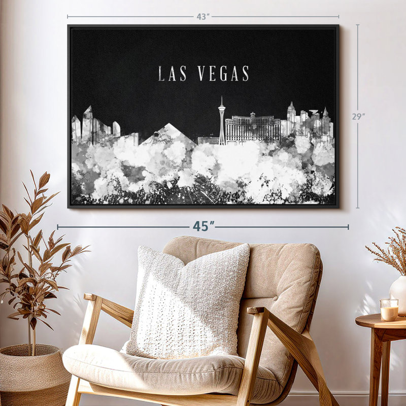 "Las Vegas noir et blanc", H 29 po x l 43 po