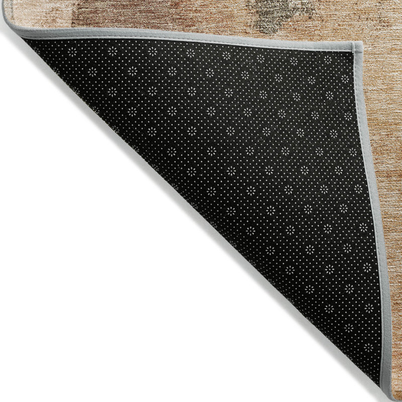Tapis extérieur lavable abstrait en terre cuite 10 pi x 14 pi