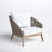 Bowery Acacia Wood Patio Lounge Chair with Cushion and Rope Weave Design Beige-1812454439