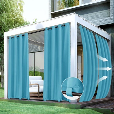 Rideaux de patio extérieur imperméable et coupe-vent résistant aux intempéries et rideaux extérieurs