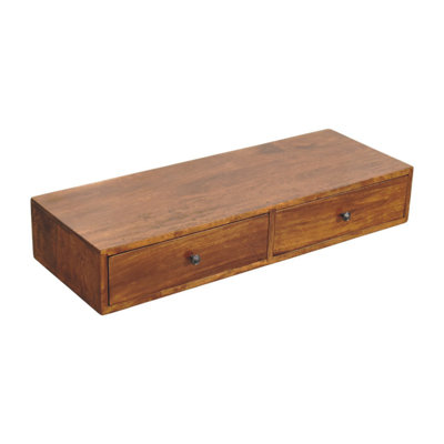 Lunar 2-Drawer Chestnut Wall-Mounted Console