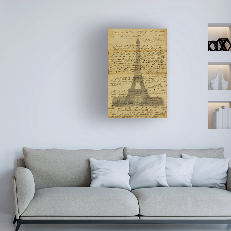 Marcus Jules Dear Eiffel Tower Canvas Art, 12" H x 19" W