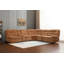 Canapé modulaire orange en chenille