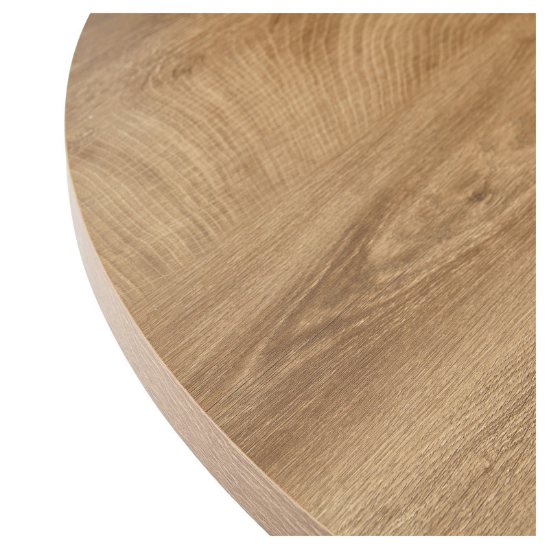 Table de salle à manger ronde 47,3 po avec base en sablier industriel, plateau en bois aggloméré moderne pour 4 à 6 personnes
