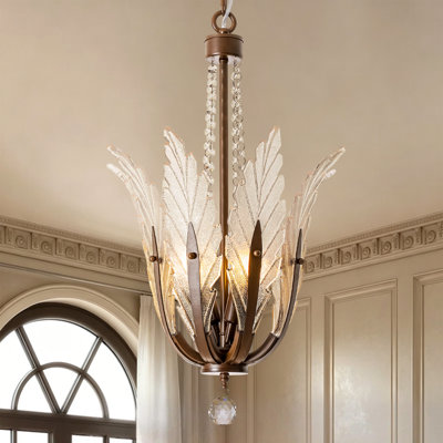 Lustre en cristal 4 lumières AstralRing pour salle à manger et entrée