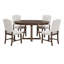 Ensemble de salle à manger rétro 5 pièces, table ronde avec rallonge l 16 po et 4 chaises rembourrées pour la salle à manger et le salon-518985237