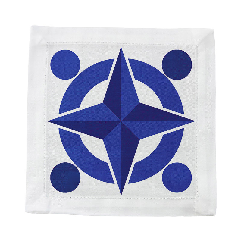 Constellations Compass Cotton Sateen Cocktail Napkins