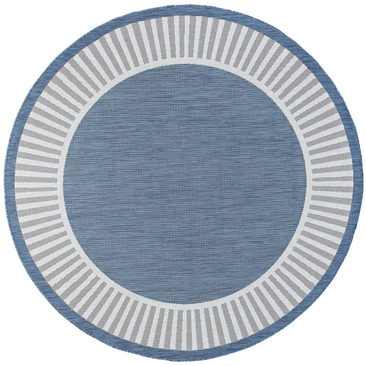 Tapis bleu à tissage plat Dexter
