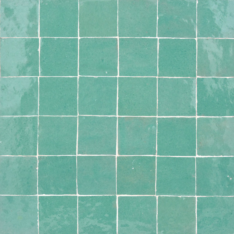 Carreau de mosaïque 12 po x 12 po en terre cuite pour mur et plancher, Vert jade