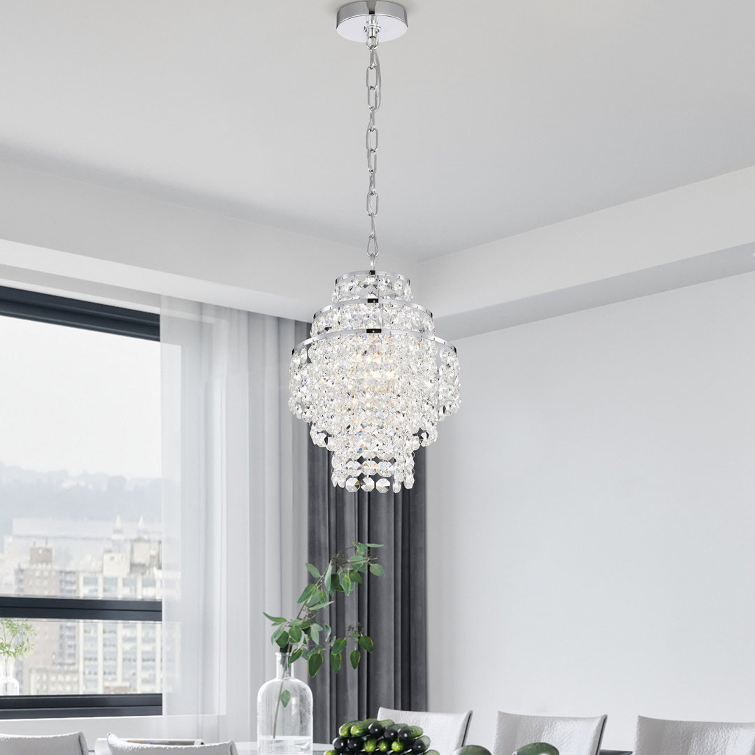 Hythe 1 - Light Crystal Tiered Pendant Willa Arlo™ Interiors 