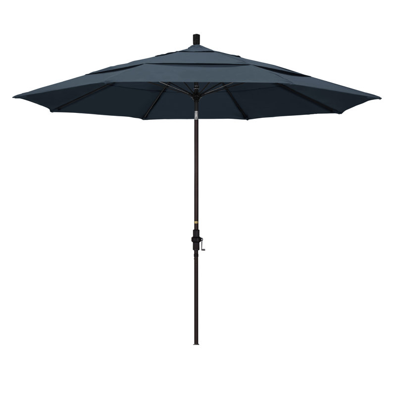 Parasol de marché 11 pi Leiker, Noir mat, Toile performance saphir