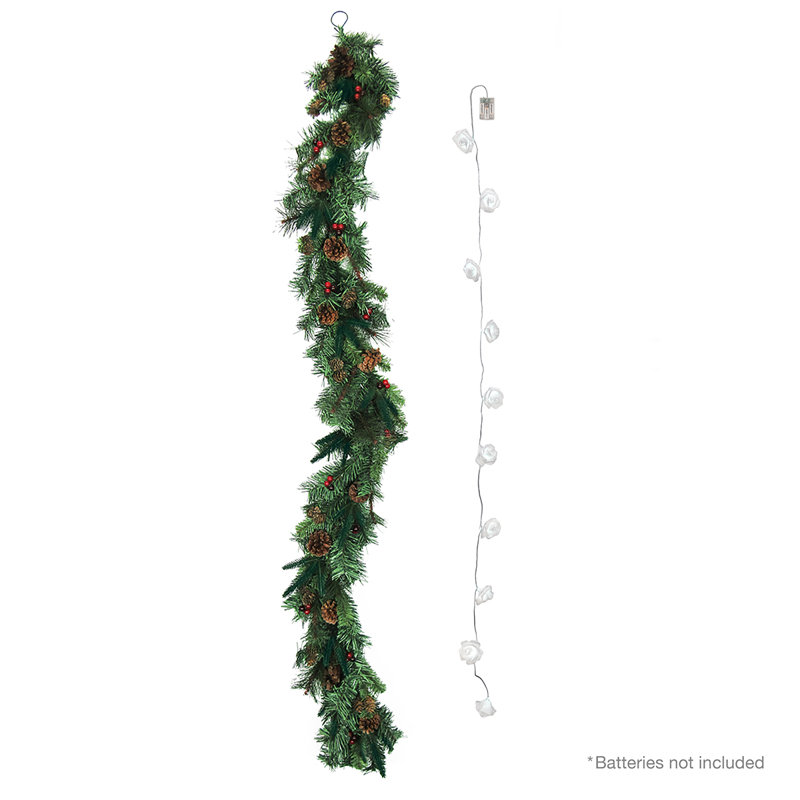 7' Pre-Lit Garland with 10 Clear Lights