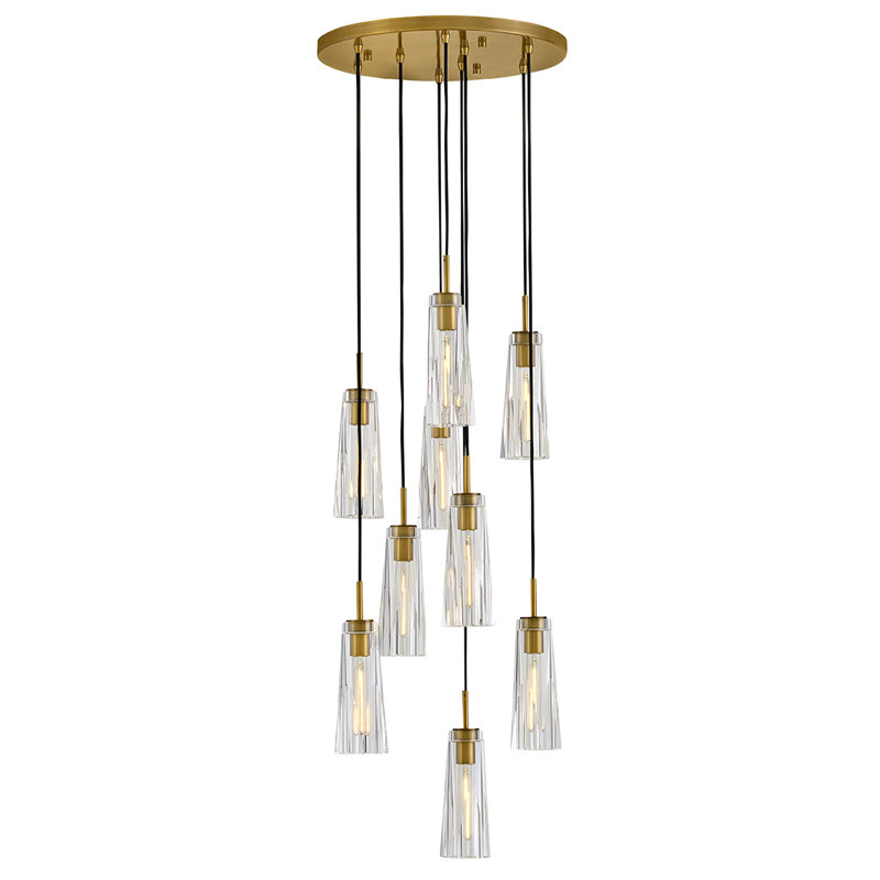 Luminaire suspendu à 9 lumières Cosette, Laiton héritage