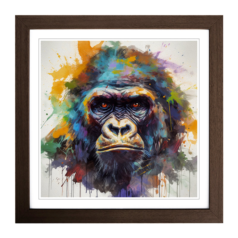 Gorilla Abstract No.4 - Framed Print, Walnut
