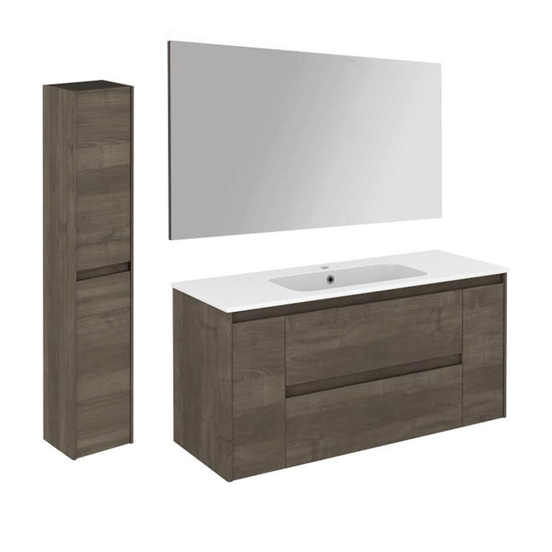 Ambra 47.4'' W Single Vanity, Gloss White, Samara Ash