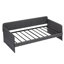 Lit de jour simple avec couchette en gris, lit à structure de bruit en métal pour un lit simple élégant, gris et stable