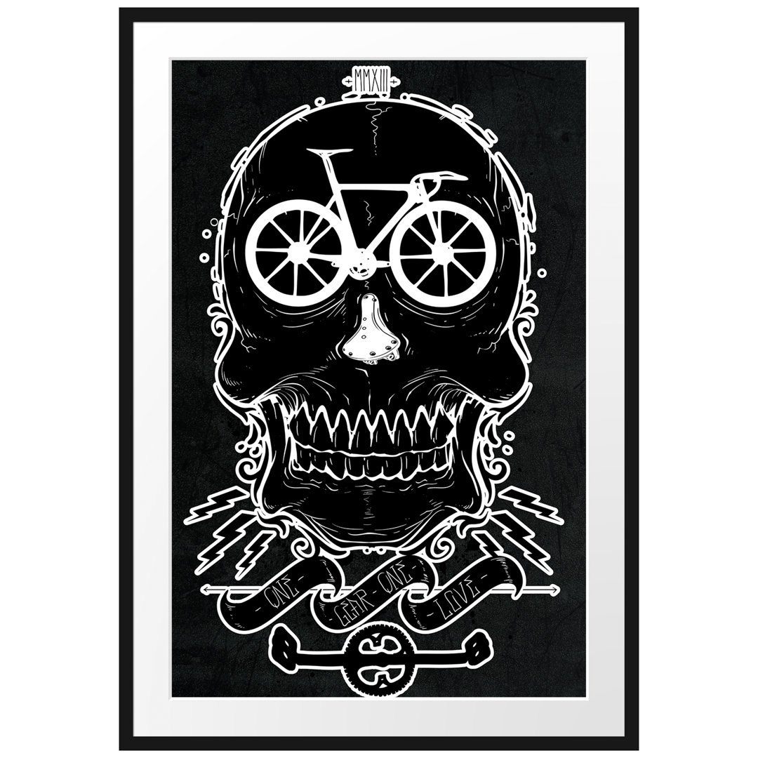 Gerahmtes Poster Bicycle Black Love