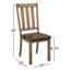 Chaise d'appoint à dossier à lattes avec siège rembourré Eleora