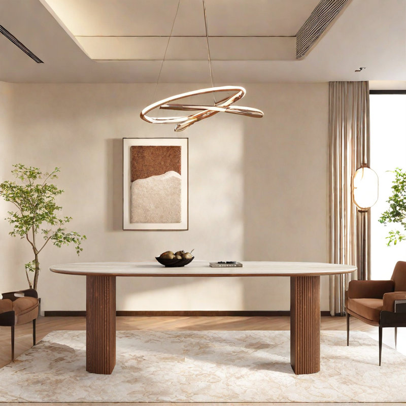 Ensemble de table de salle à manger et de chaises Cave, H 29,52 po x L 94,48 po x l 39,37 po