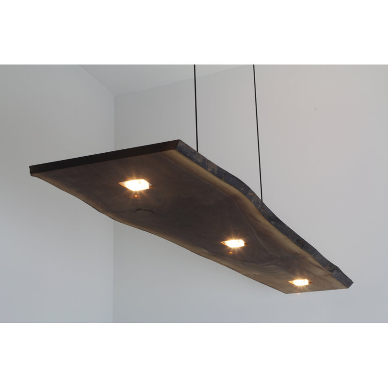 Vix Dimmable LED Pendant, Oiled Walnut, 0.75" H x 48" W x 8" D, 2700K