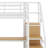 Aribella Full Size Metal Loft Bed With Desk, Storage Staircase And Small Wardrobe-106969733