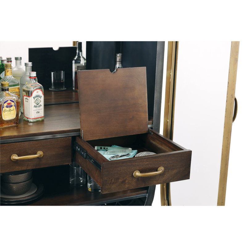 Armoire d'appoint rustique pour le vin et le bar avec éclairage DEL