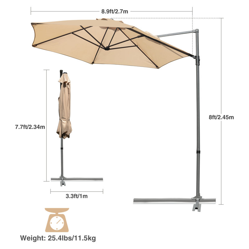 Parasol en porte-à-faux 106,8 po Daelen