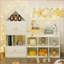 Kids Bookshelf, House-Shaped Versatile Storage for Books/Toys, Adjustable Placement, Easy Assembly | White | MDF