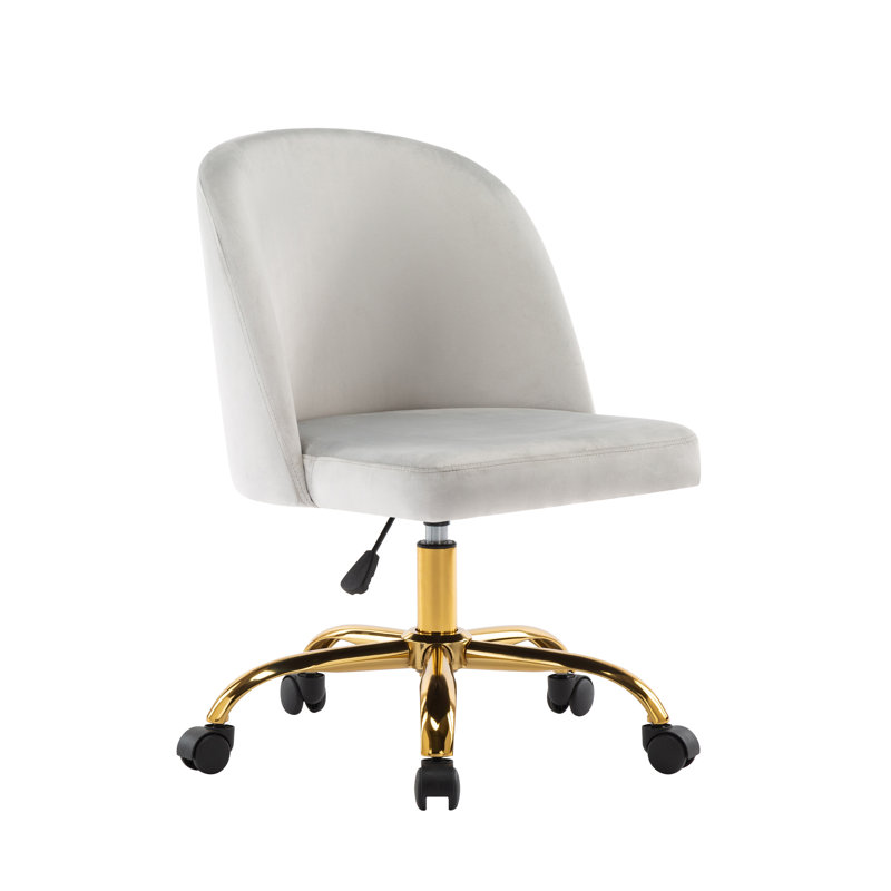 Velvet Office Chair, Grey