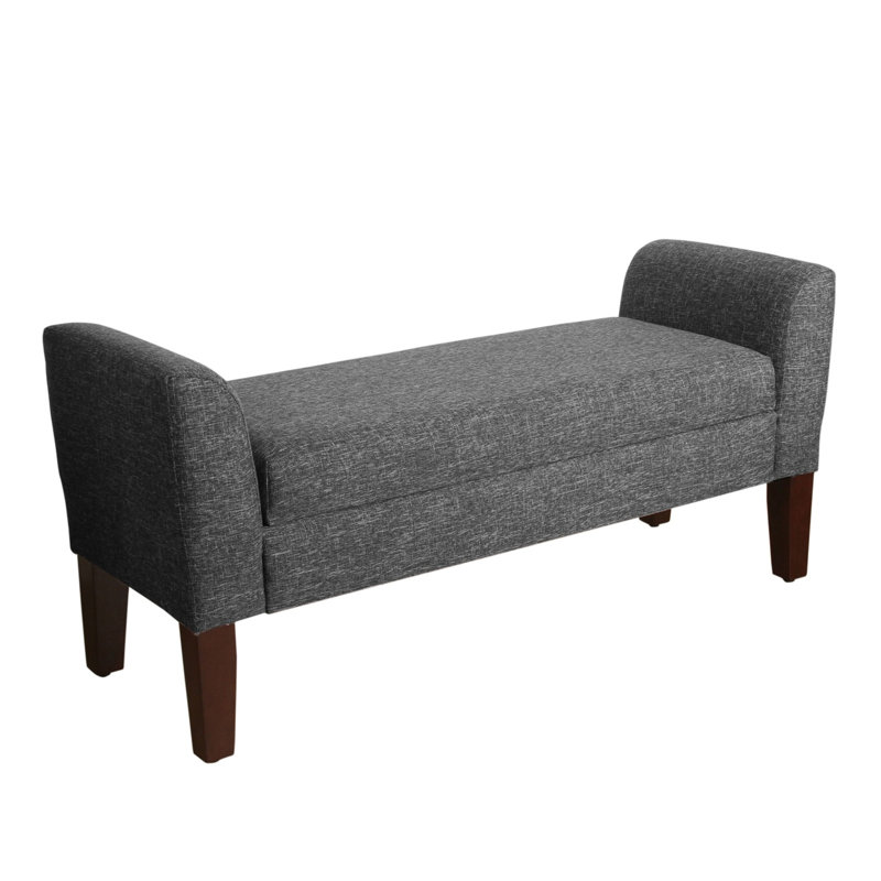 Banc de rangement rembourré Katelyn, Gris foncé