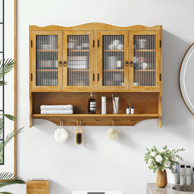 Armoire murale 4 portes avec tablette ouverte