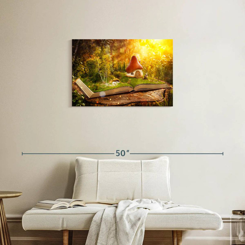 Kelan Fantasy Home Champignon sur livre, H 20 po x l 30 po