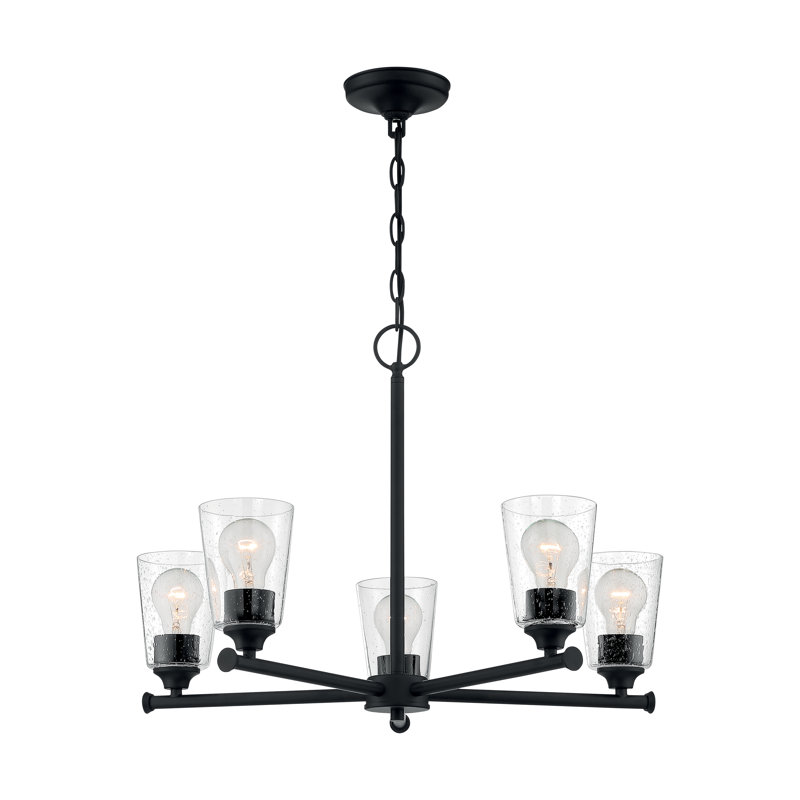 Weccacoe 5 - Light Dimmable Sputnik Sphere Chandelier, Matte Black