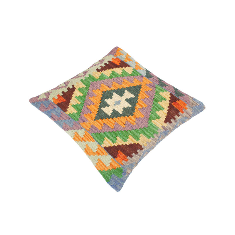 Hand-Woven Square Wool Pillow Cover & Insert
