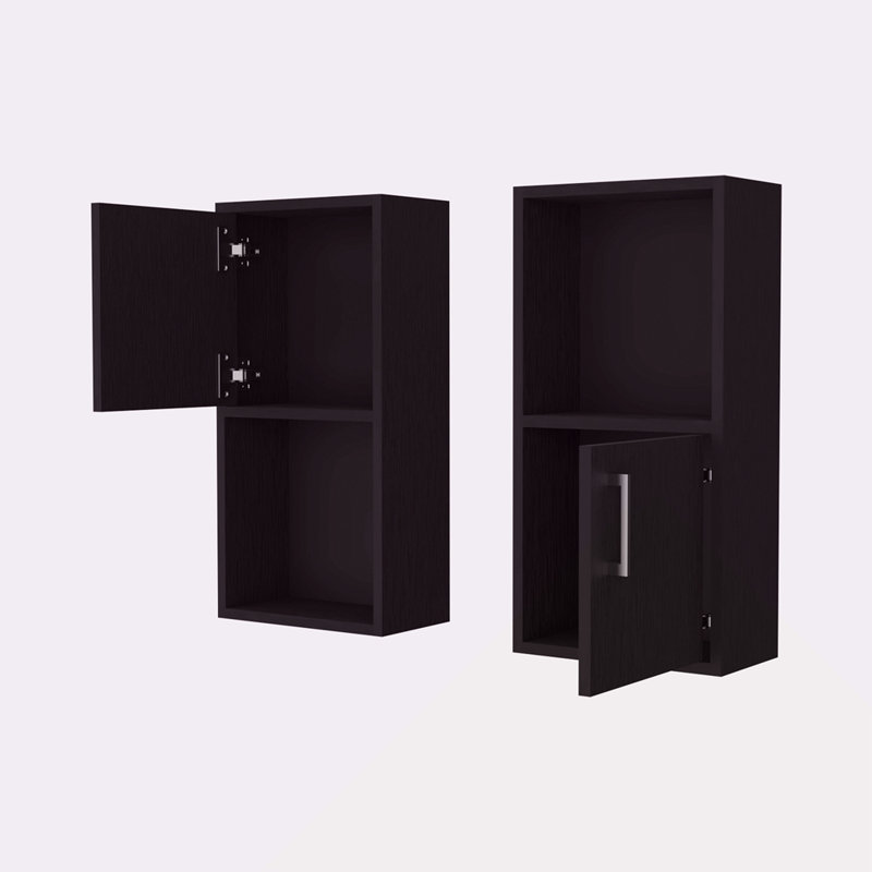 2 armoires à pharmacie avec tablette ouverte, Noir
