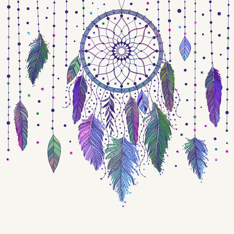 Colorful Dreamcatcher - Wrapped Canvas Print, 51cm H x 51cm W x 3.8 cm D