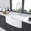White Farmhouse Sink - 33 X 19 X 10 Inch White Kitchen Sink Porcelain Ceramic Arch Edge Apron Front Single Bowl Farm Kitchen Sinks
