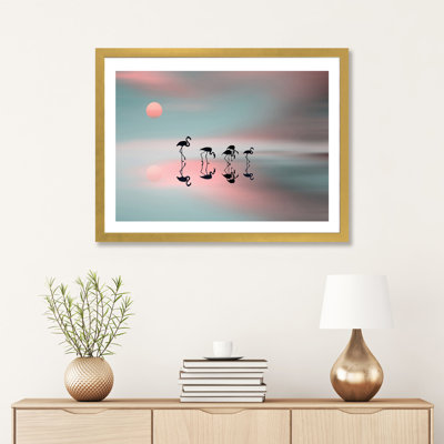 Une famille de flamants roses par Natalia Baras - impression d'art graphique